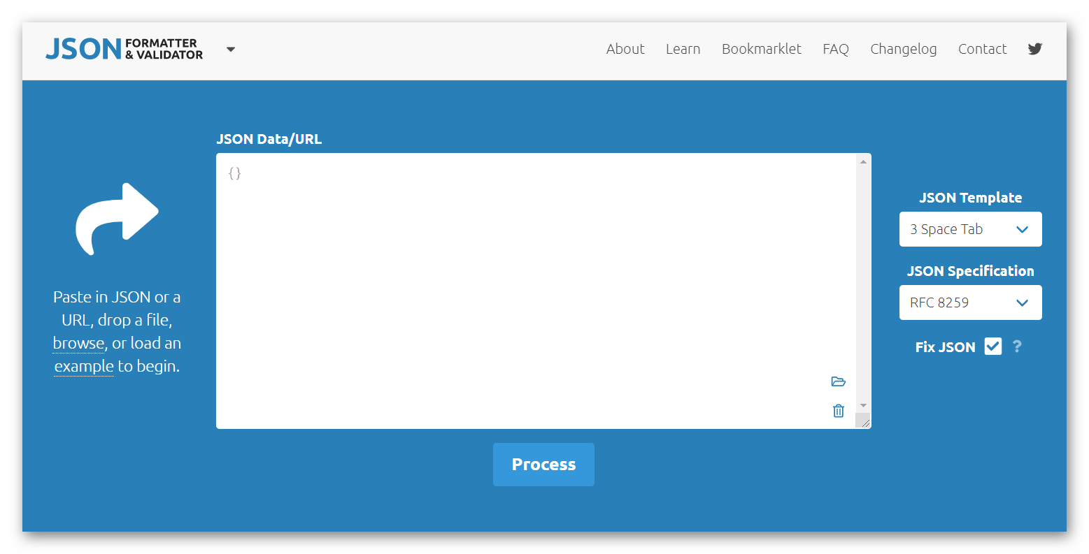 Интерфейс JSON Formatter & Validator