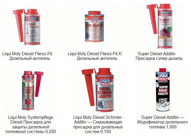 Витрина дизельных присадок из Германии от Liqui Moly