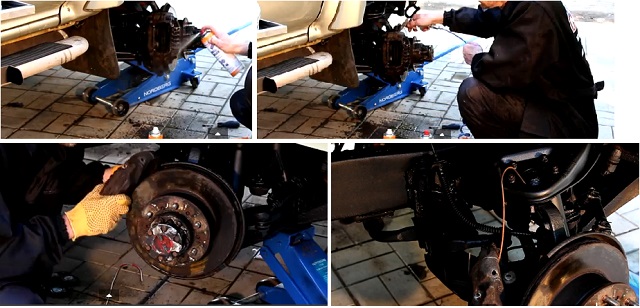 Снятие суппотра с автомобиля Снимаем суппорт с помощью средст от liqui moly