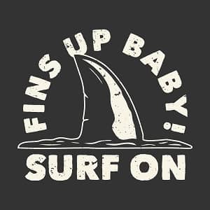 Принт серфера Fins up baby
