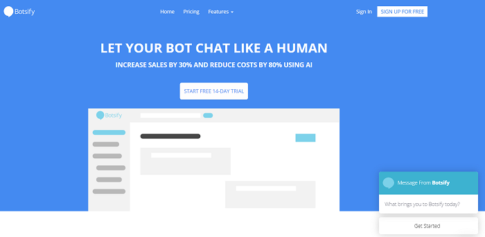 Botsify для создания бота в&nbsp;Facebook Messenger