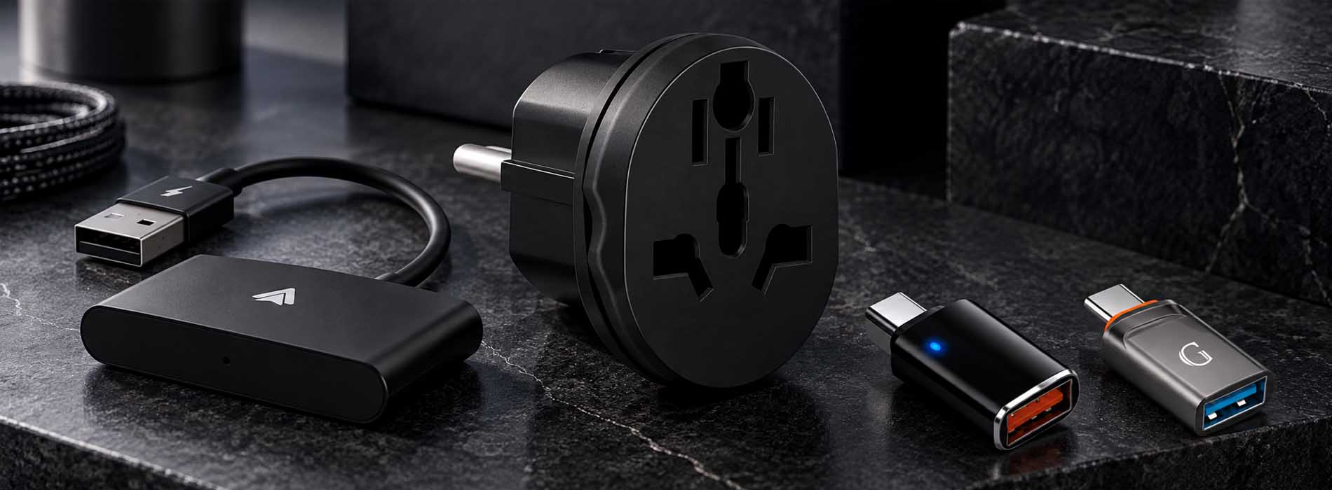 Компактные переходники USB-C и USB-A для подключения кабелей и электронных устройств