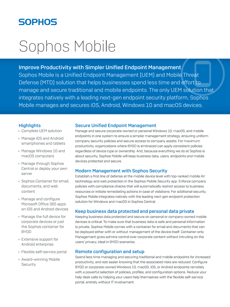 Sophos Mobile