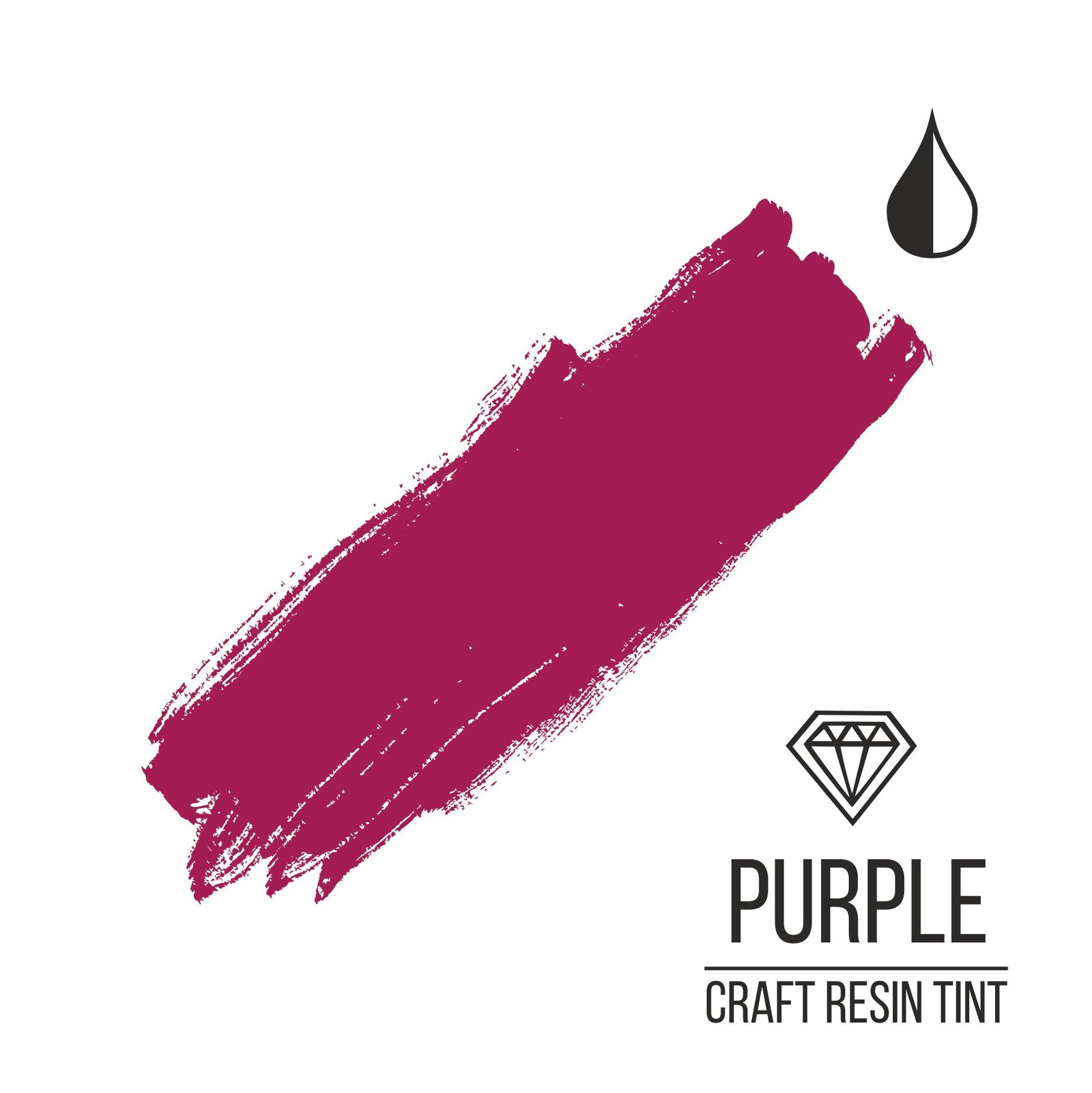 Краситель для смолы и полимеров CraftResinTint, Пурпурный 10 мл: мазок фиолетового цвета