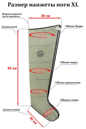 Размеры манжеты ноги XL Размеры манжеты ноги XL