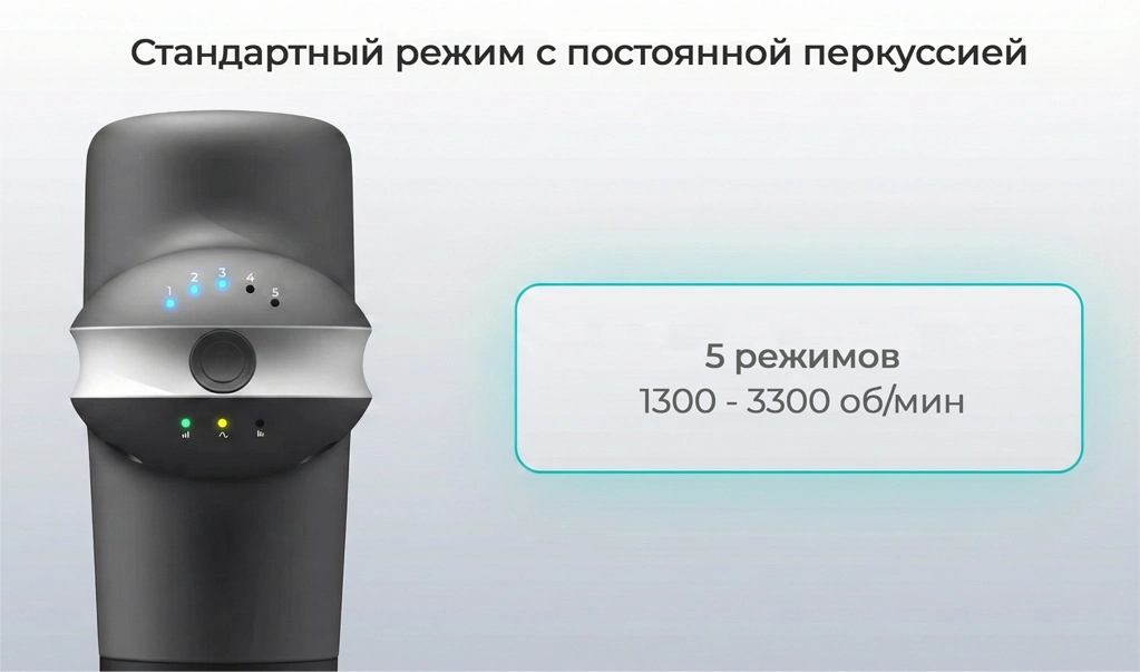 Режимы работы перкуссионного массажёра Booster LightSaber