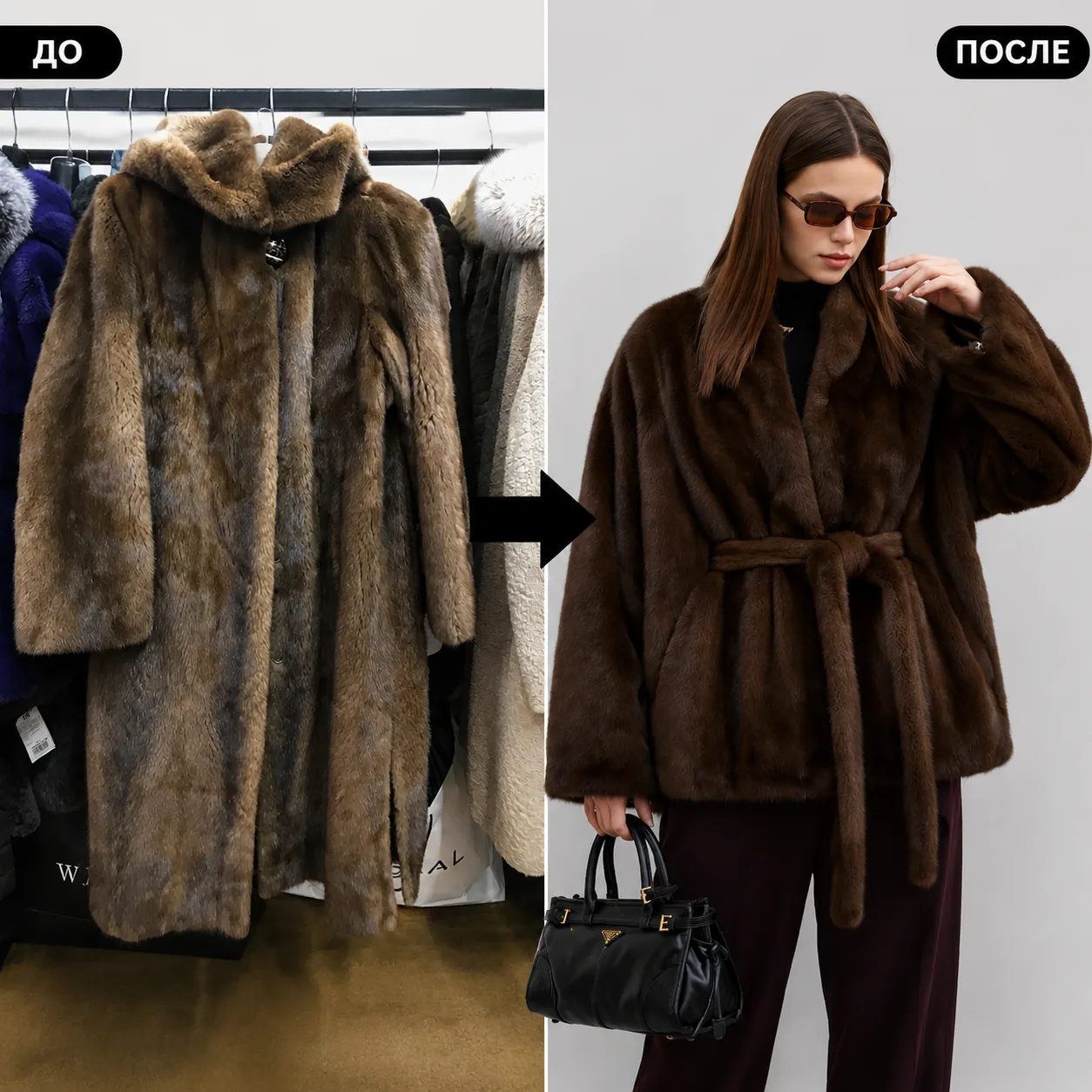 До и после перешив шубы