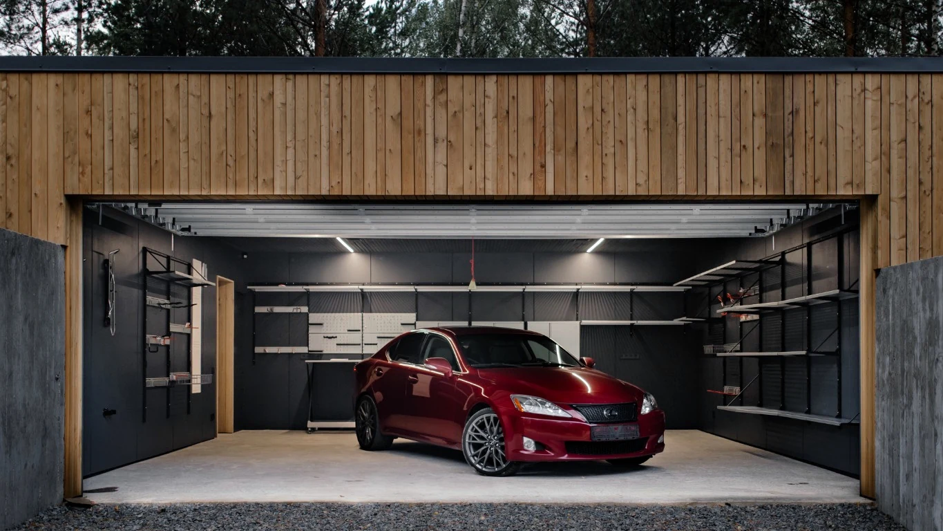 Организованный современный гараж с модульной системой хранения GarageStorage.by
