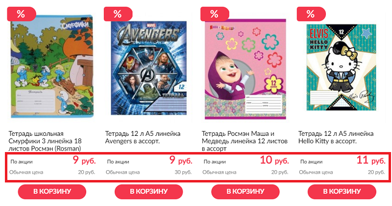 цены на товары в интернете
