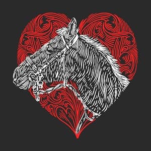принт Лошадь и сердце