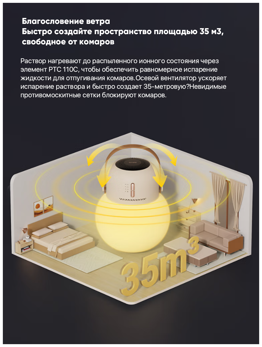 Умный фумигатор-ночник Qualitell Digital Mosquito Repellent