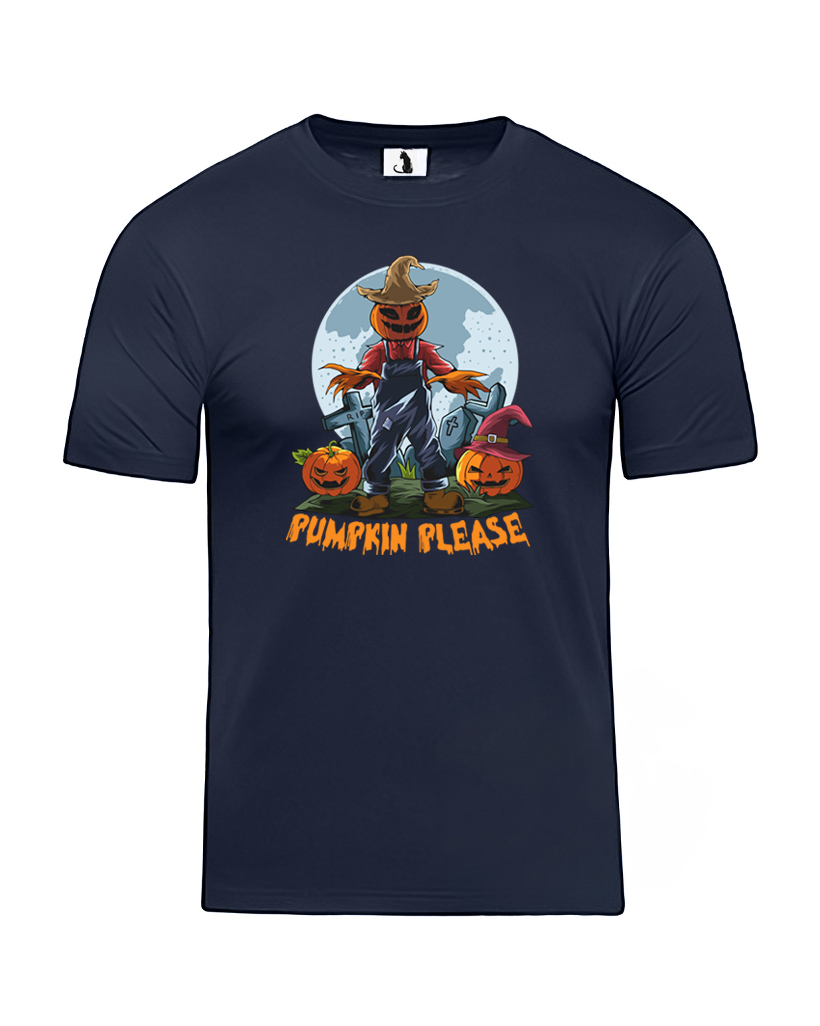 Футболка Pumpkin please unisex классического прямого кроя белая