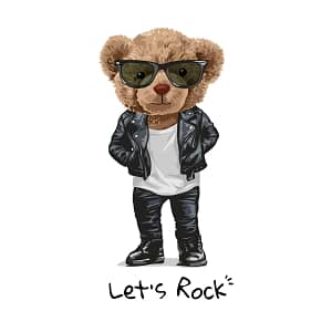 Принт с Тедди Lets Rock