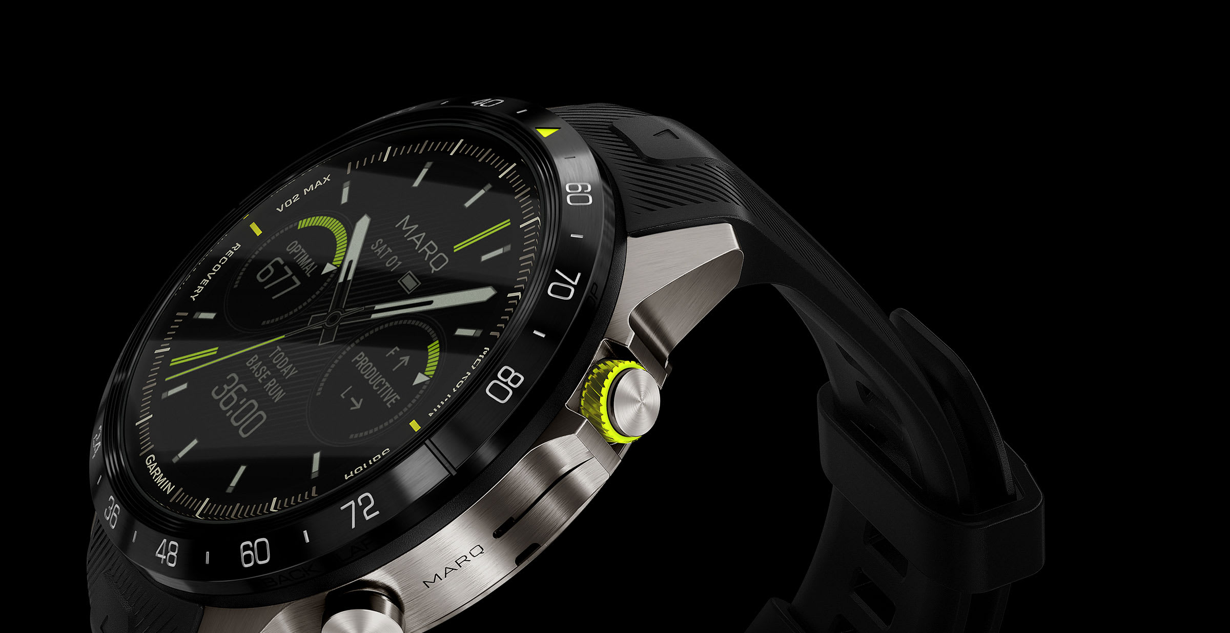 Garmin MARQ Athlete Gen 2 — корпус из титана Grade 5 крупным планом