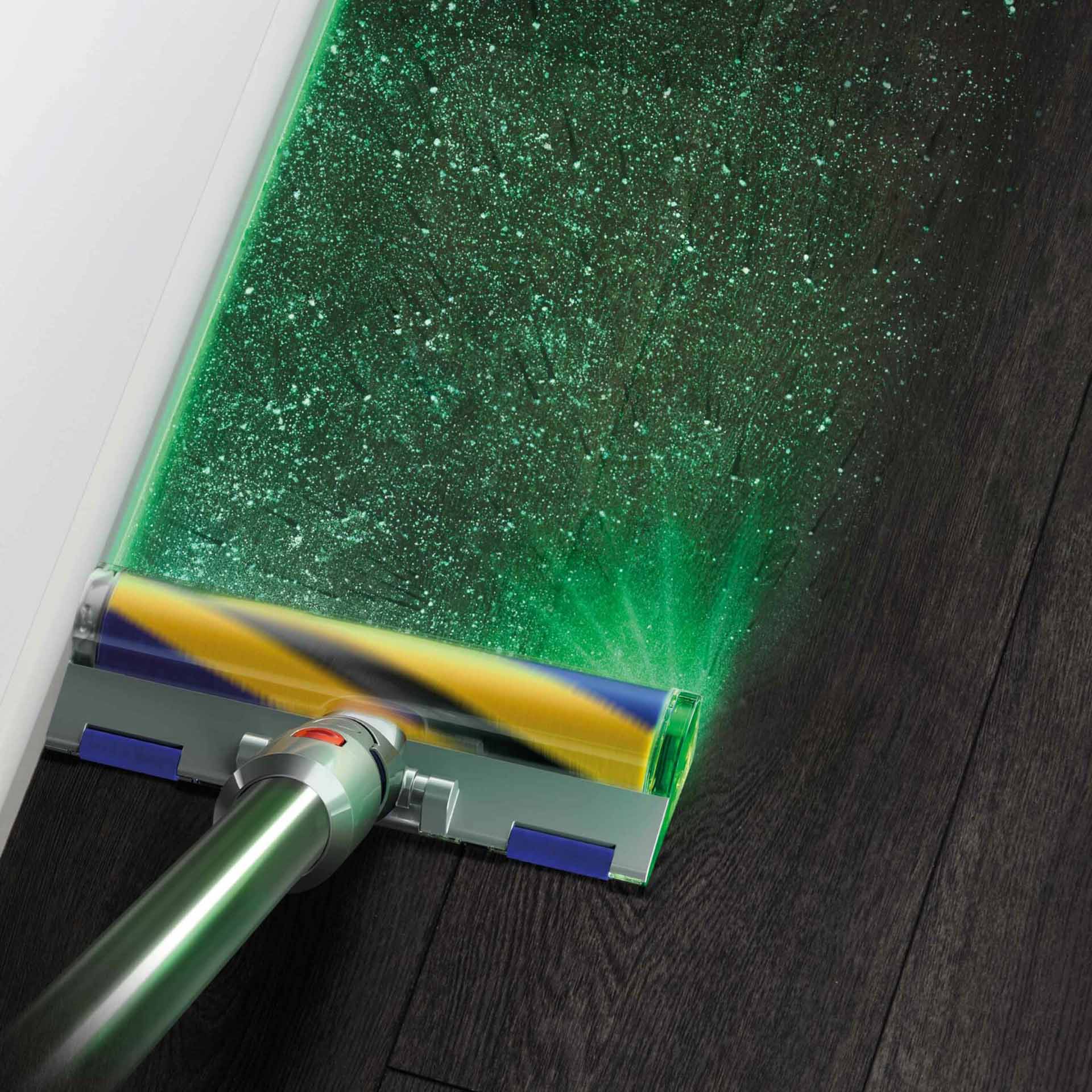 Подсветка пыли в пылесосе Dyson