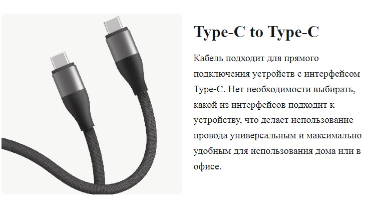 Кабель плетеный Xiaomi Type-C to Type-C Cable 6A 1m (XMAC1CSY) (BHR7945CN)