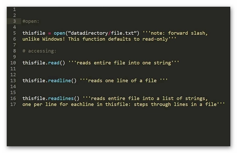 Пример комментариев в коде