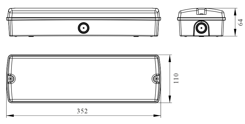 Чертеж указателя эвакуационного выхода Moncato DP641 OPAL IP65 D-sign Чертеж указателя эвакуационного выхода Moncato DP641 OPAL IP65 D-sign