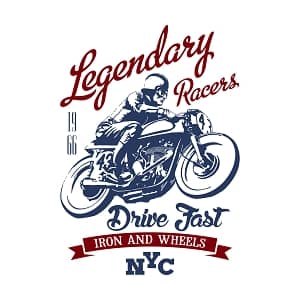 Принт с мотоциклом Legendary racers