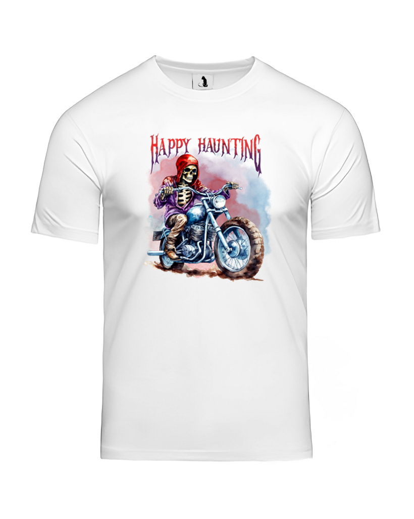Футболка Happy Haunting unisex классического прямого кроя