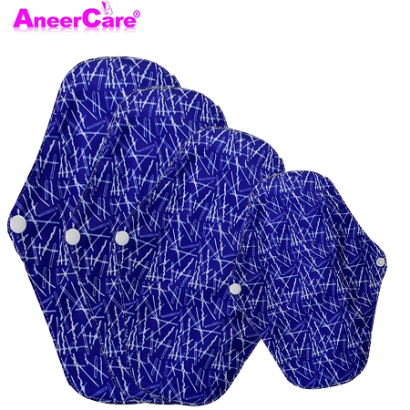 Набор прокладок многоразовых AneerCare принт синий_ S, M, L, XL
