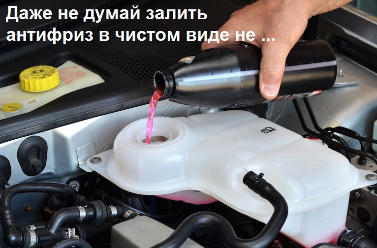 Не нужно заливать концентрат в чистом виде в систему