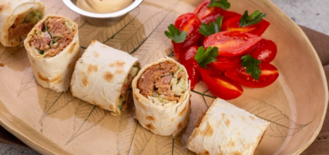 Растительное мясо в лаваше (веган)