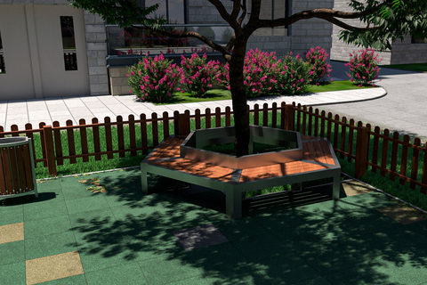 Inner grounds of modern residential complexes