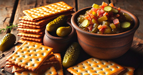 Закуска с крекерами