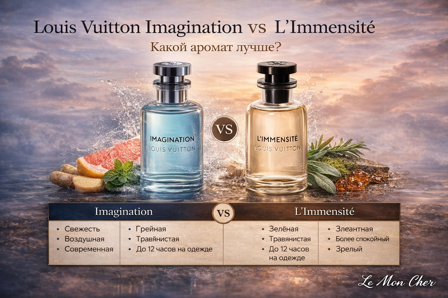 Louis Vuitton Imagination vs Louis Vuitton L’Immensité — подробное сравнение ароматов