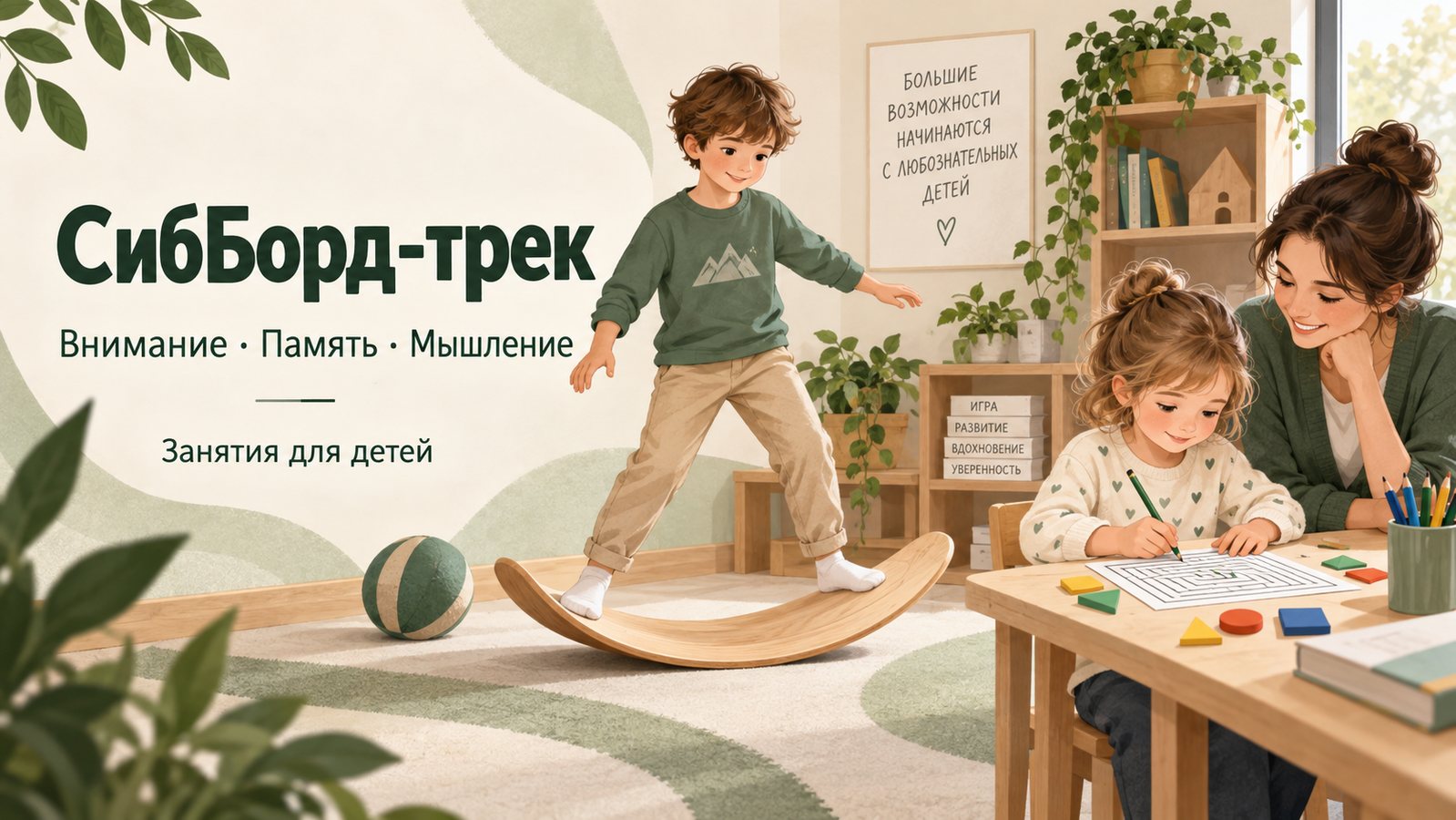 СибБорд-трек для детей: нейрогимнастика и интеллектуальные задания