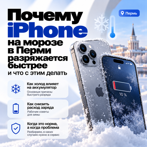 Почему iPhone на морозе разряжается быстрее и что с этим делать