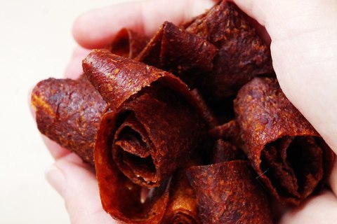 Пастила из персика, сливы и имбиря, сырая