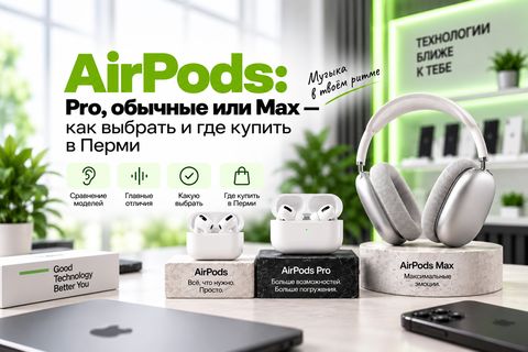 AirPods: Pro, обычные или Max — как выбрать и где купить в Перми