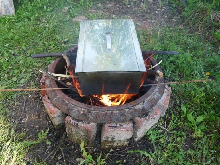 Горячее копчение на костре и углях