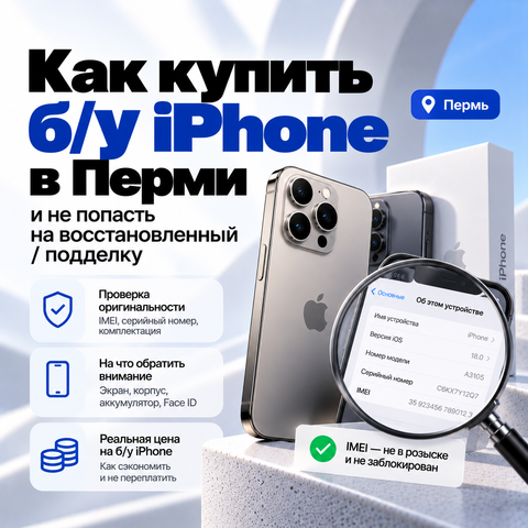 Как купить б/у iPhone в Перми и не попасть на восстановленный/подделку
