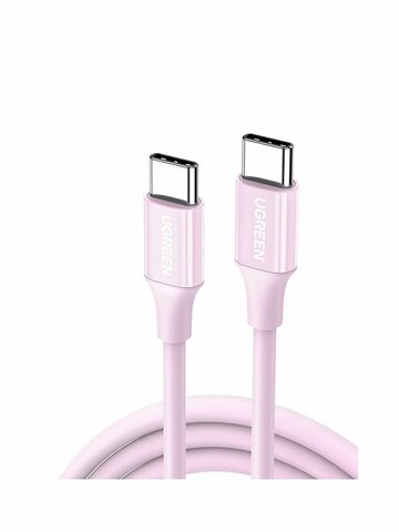 Кабель  UGREEN US264 (65124) 60W USB-C 2.0 Male To USB-C 2.0 Male 3A Data Cable, 1м, розовый