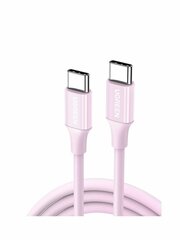 Кабель  UGREEN US264 (65124) 60W USB-C 2.0 Male To USB-C 2.0 Male 3A Data Cable, 1м, розовый