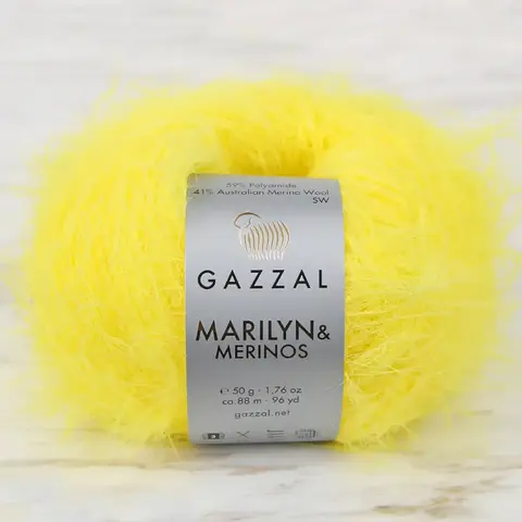 Пряжа Gazzal Marilyn & Merinos 8277 яркий лимон