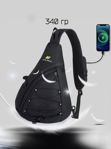Картинка рюкзак однолямочный Nevo Rhino 9070 Black - 6