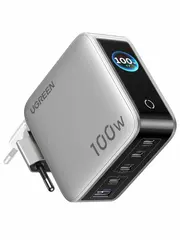 Зарядное устройство UGREEN X773 (65620B) 100W 5-Port GaN Fast Charger EU, серебристо-серый