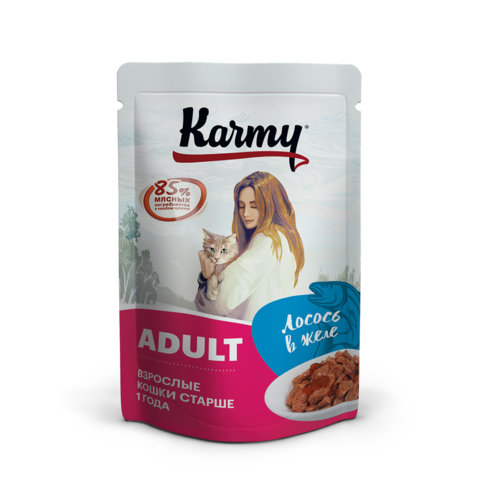 KARMY Adult пауч для кошек (лосось в желе) 80г