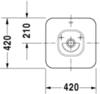 Duravit Bacino 333420000 Раковина с перел., без площадки под смес., вкл. заглушку для перелива, хром, включая крепление, 420x420мм, цвет: белый