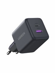 Зарядное устройство  UGREEN X516 (55539) 30W 2-Port USB-C&USB-A GaN Fast Charger EU, серый