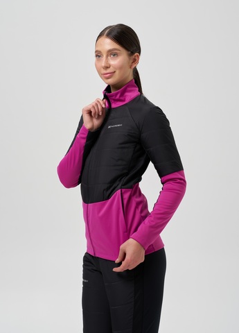 Женская куртка для лыж и бега зимой Nordski Hybrid Pro 2.0 fuchsia-black