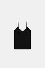 ZARA БЕСШОВНЫЙ ТОП НА БРЕТЕЛЯХ, ЧЕРНЫЙ