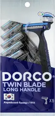 DORCO TG-711 однораз.станок 5шт.плав.гол.с 2лезвиями и увл.полосой NEW (Ю.Корея)