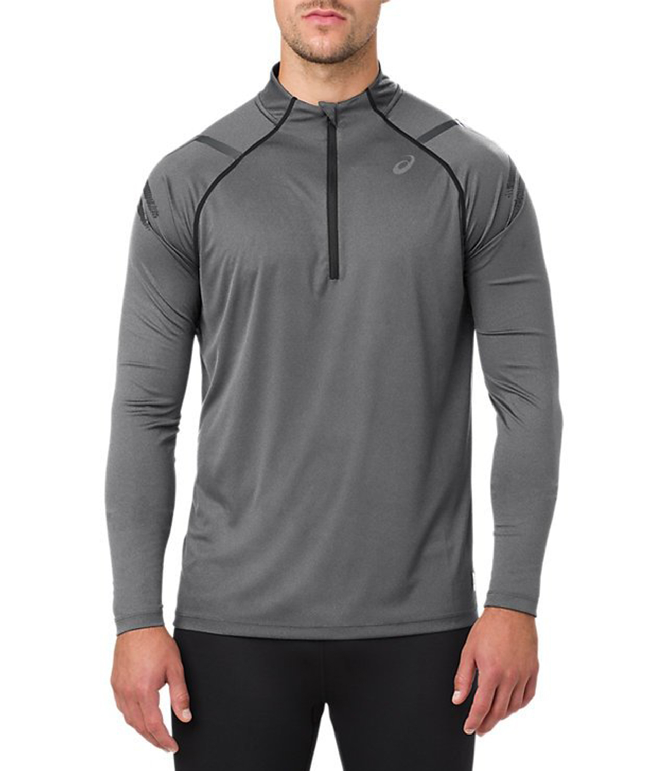 Asics Icon 1/2 Zip LS мужская рубашка для бега серая