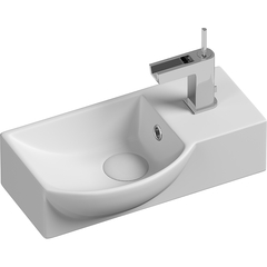 Ceramica Nova Element CN6039L Умывальник подвесной прямоугольный с крепежом (чаша слева, отверстие под смеситель справа), 40x22, цвет: белый фото