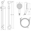 Ravak X07S003 Душевой гарнитур - шланг 150 см, душевая лейка Flat M (3 функции), держатель (60см) 922.00